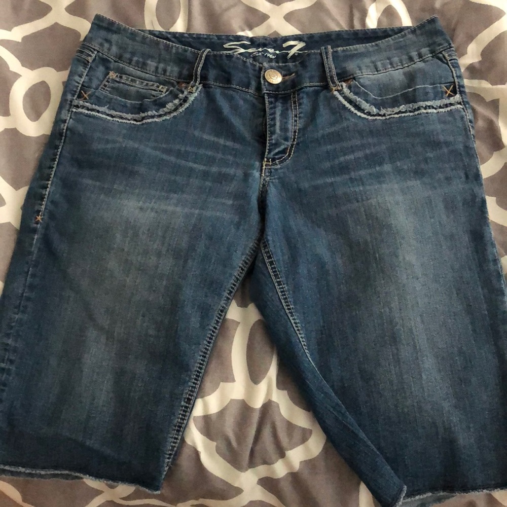 Seven7 Jean shorts, longer length.